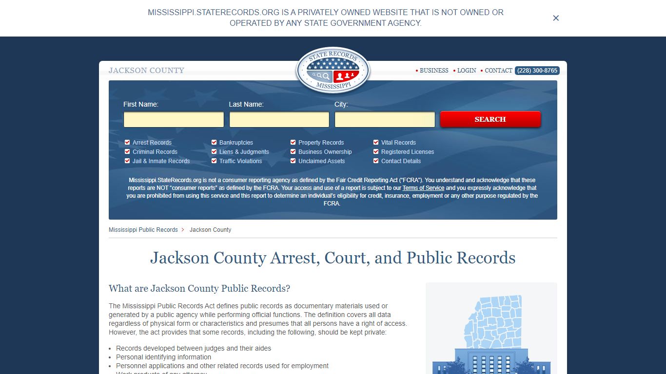 Jackson County Arrest, Court, and Public Records